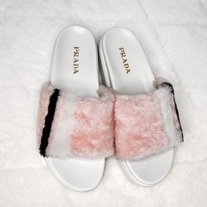 Prada fluffy sandals